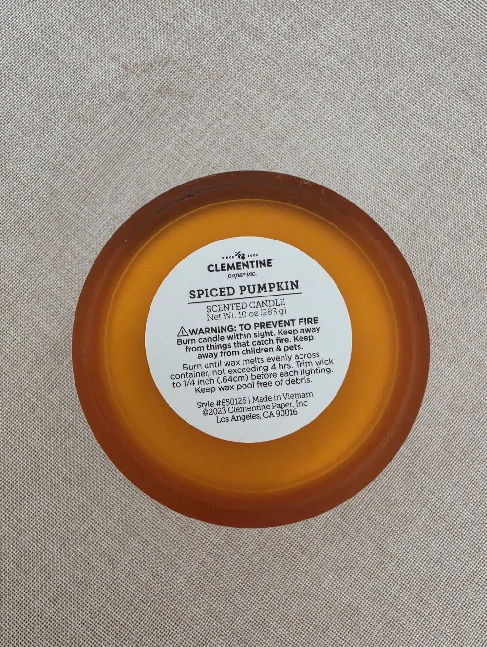 Clementine Spiced Pumpkin Scented Candle - Orange 10 oz